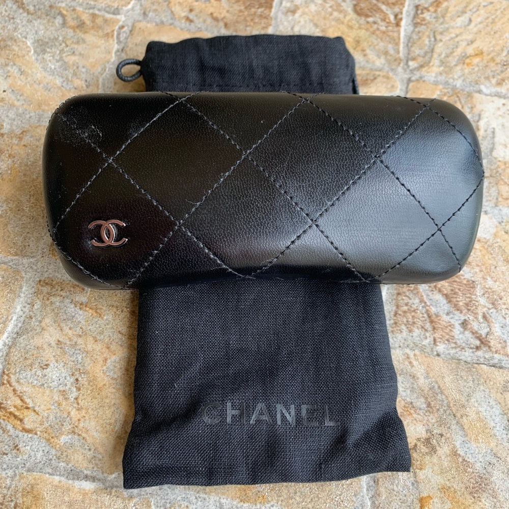 Chanel Quilted Black Sunglasses Case AUTHENTIC